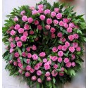 Corona media di rose rosa 