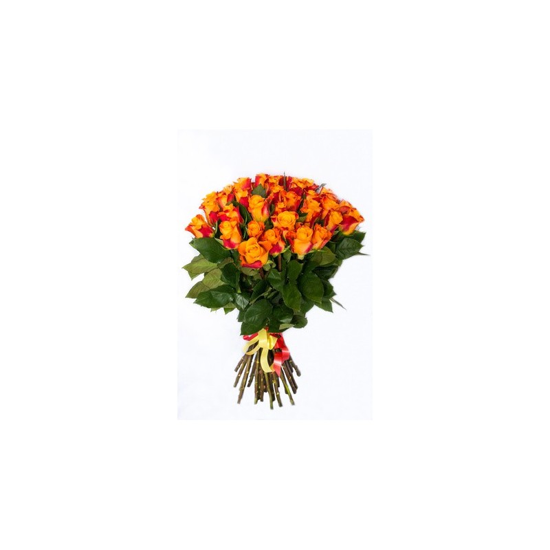 Fascio di 30 rose arancio