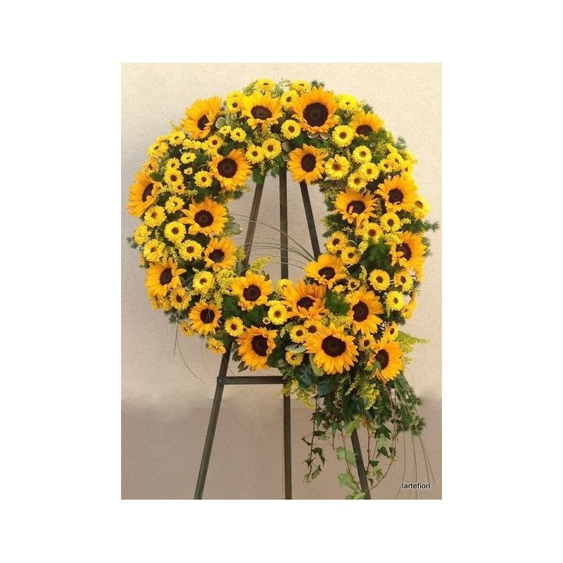 Grande corona di girasoli