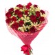 A Bouquet of Two dozen red roses and white daisies