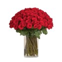 50 Rose rosse a stelo alto