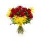 Rose rosse e mimosa