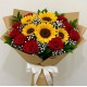 Girasoli e rose bianche
