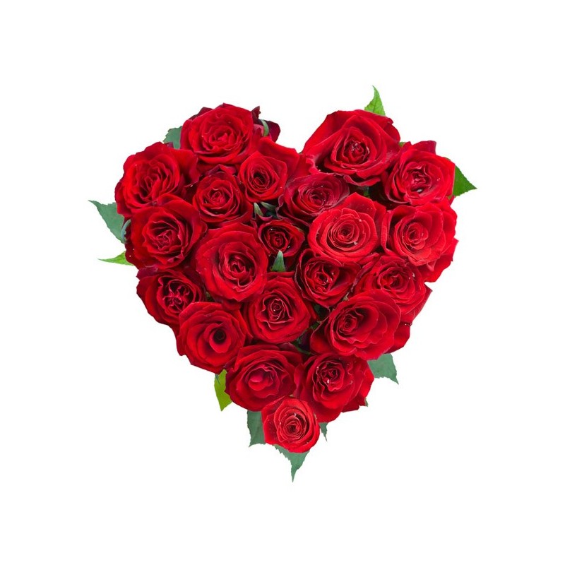 The heart of 21 red roses