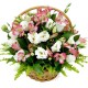Cesto di fiori combinazione dai colori rosa e bianchi