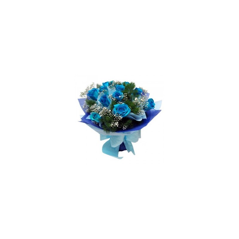 Bouquet fiocco azzurro