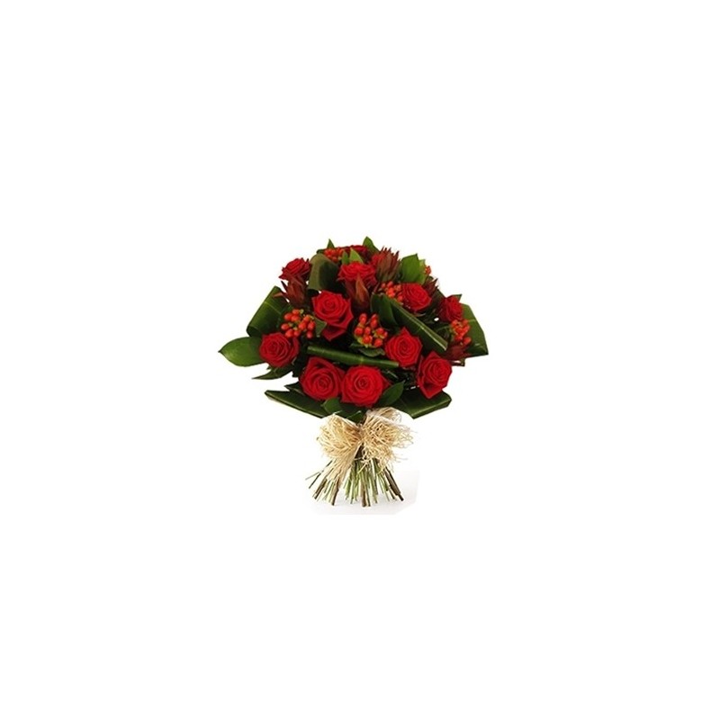 Bouquet rouge joyeux anniversaire
