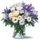 Combination of rose-iris-carnation-alstroemeria