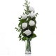 Bouquet of red roses, 6 white with green berries and leaves of green