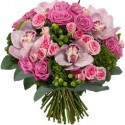 Rondo, rose, and orchid tones of pink and green berries