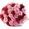 Bouquet di 40 roselline rosse e rosa